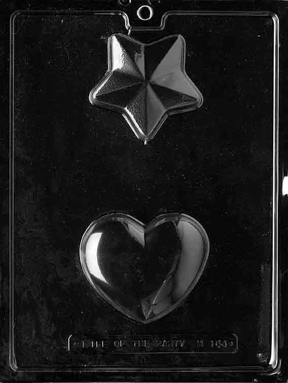 Chocolate mold M164 Heart and Star with combined heart and star cavity designs for chocolate treats.