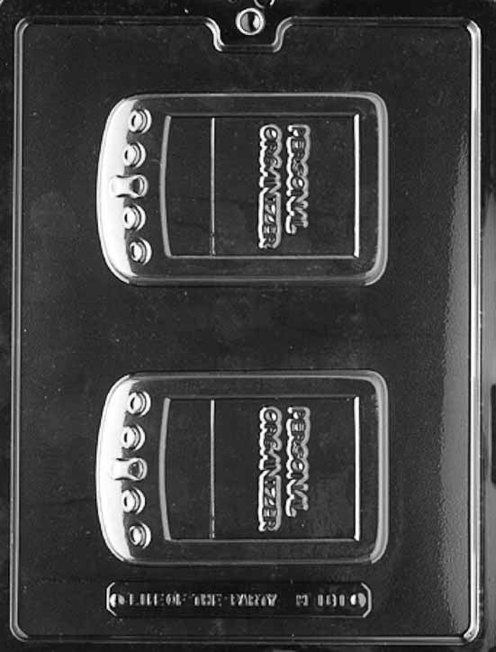 Chocolate mold M181 Personal Organizer with rectangular organizer shape for chocolates.