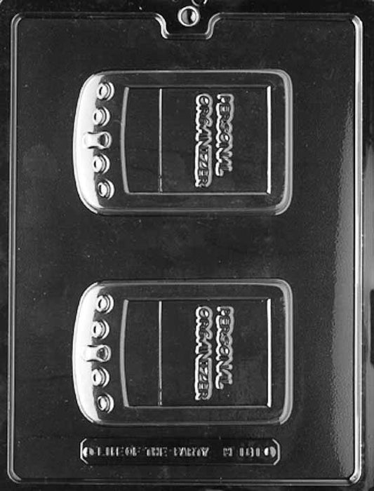 Chocolate mold M181 Personal Organizer with rectangular organizer shape for chocolates.