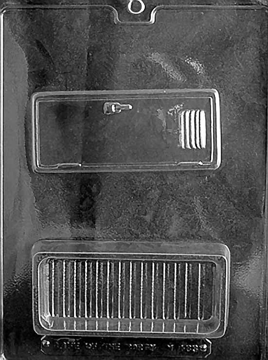 Chocolate mold M183 Locker Pour Box with rectangular locker-inspired cavity design.