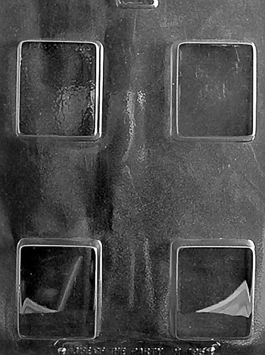 Chocolate mold M195 2 oz Rectangular Bar with smooth rectangular cavity design.