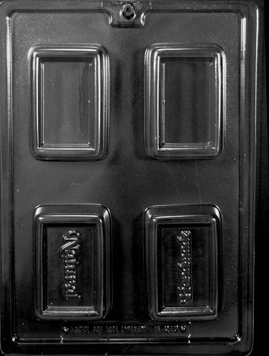 Chocolate mold M213 Natural Handmade Bar 4-Up with rustic textured cavities.