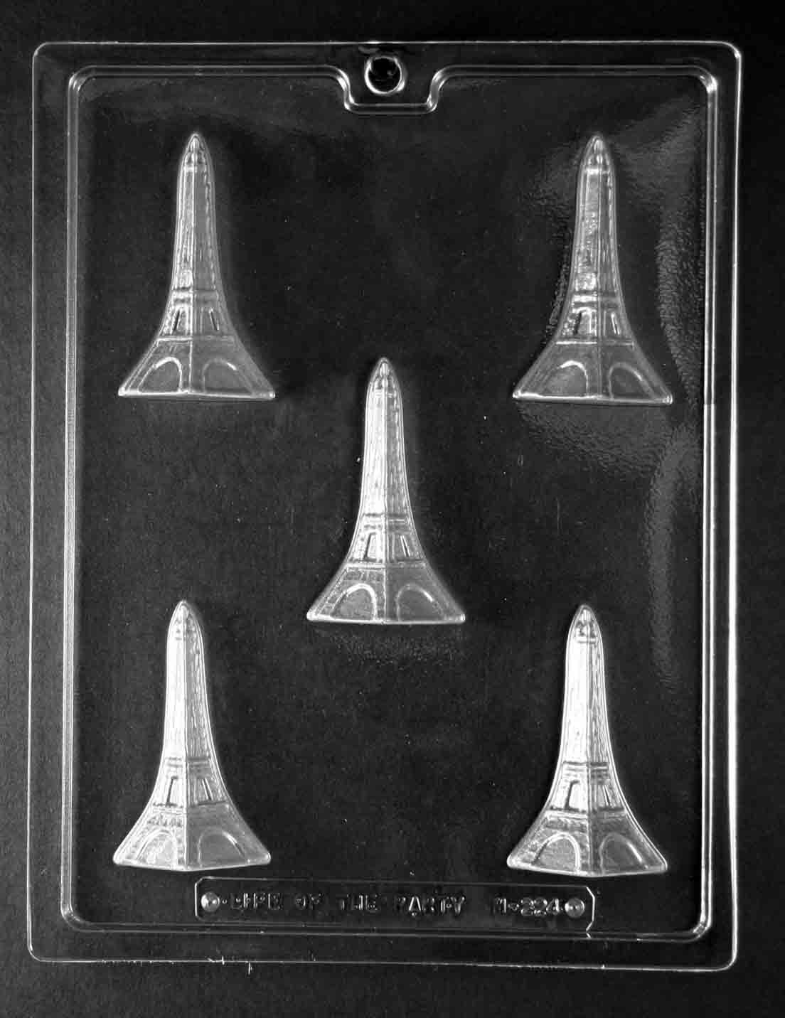 Chocolate mold M224 Eiffel Tower Piece with tower segment-shaped cavities.
