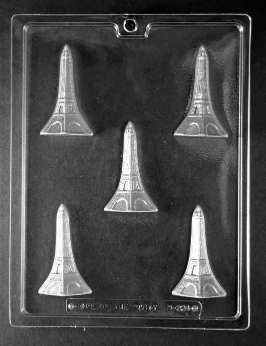 Chocolate mold M224 Eiffel Tower Piece with tower segment-shaped cavities.