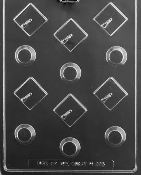 Chocolate mold M265 Small Graduation Cap 3D with tiny cap-shaped cavities.