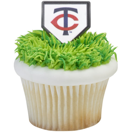 Minnesota Twins cupcake rings, six-pack, featuring the team logo, ideal for MLB game days and baseball-themed parties.
