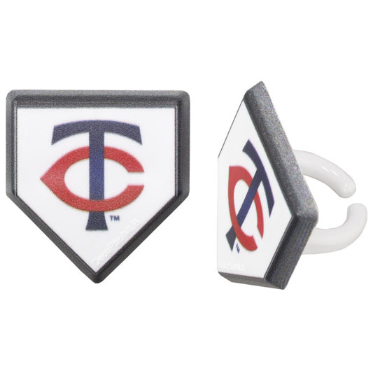 Minnesota Twins cupcake rings, six-pack, featuring the team logo, ideal for MLB game days and baseball-themed parties.