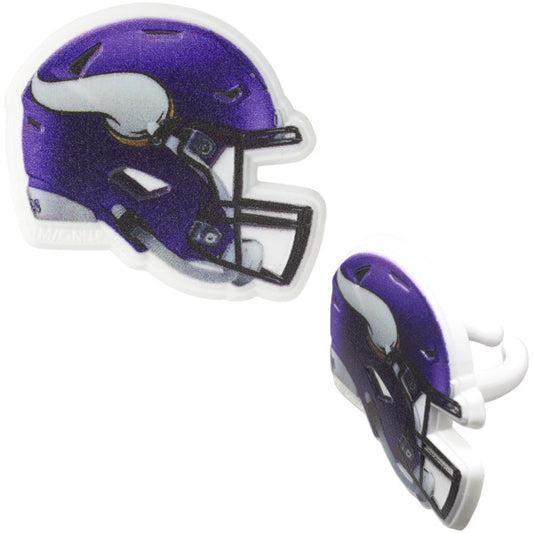 Side and angled view of Minnesota Vikings helmet ring showing ring base.