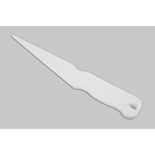 Multi Knifetastic, a versatile kitchen tool with a white plastic blade, perfect for cutting, spreading, and leveling various ingredients without scratching bakeware.