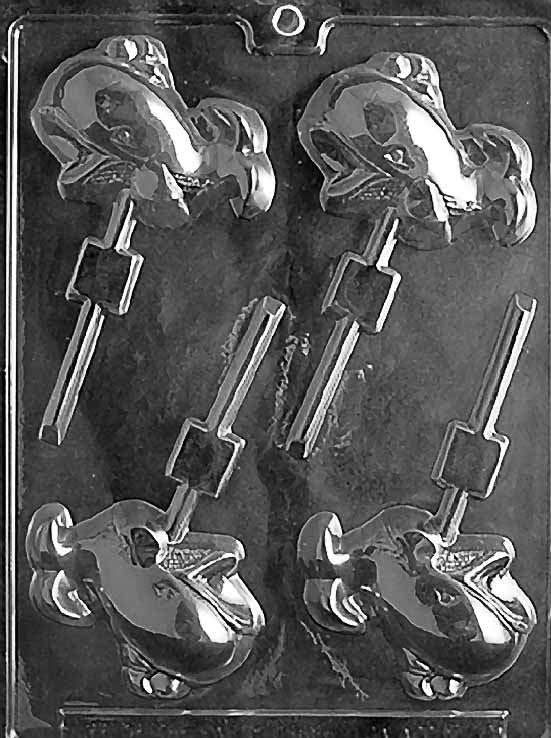 Chocolate mold N020 Whale Lollipop with whale-shaped pop cavities.