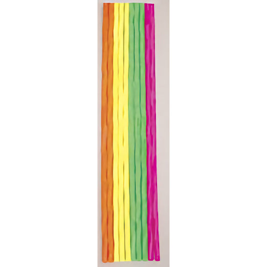 Neon sparkler candles in a pack of 24, measuring 6.5 inches tall, shown in vibrant colors with a slim design for fitting easily on cakes and other desserts