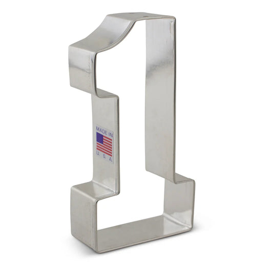 Large number one cookie cutter made of sturdy metal, perfect for milestone celebrations.