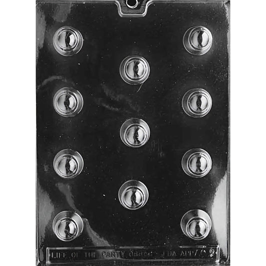 Nut Bon-Bon chocolate mold with 12 cavities, each designed for making nut-filled chocolates, made from food-grade plastic.