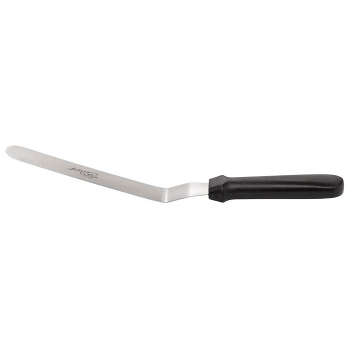 9.75" Offset spatula with a stainless steel blade and ergonomic plastic handle.