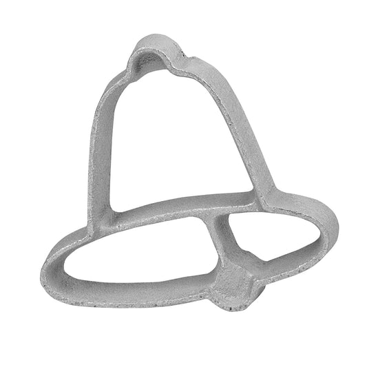 Front view of an Open Bell-shaped Rosette Mold - Highlighting the simple and festive bell design, perfect for making holiday-themed rosette cookies.