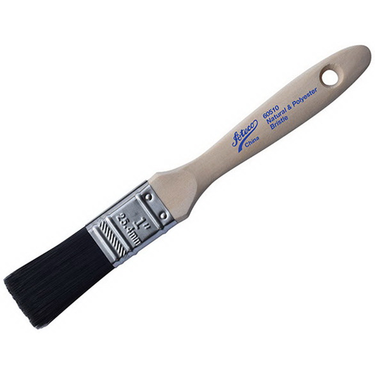 Professional-quality black boar bristle pastry brush with a stainless steel ferrule and lacquered wood handle. Perfect for glazing, basting, and egg wash application.