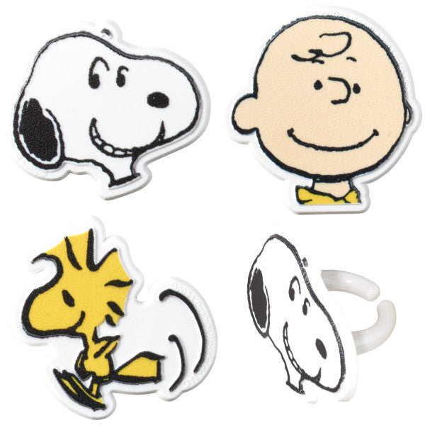 Snoopy, Charlie Brown, & Woodstock Cupcake Rings - 6 Pack – Lynn's Cake ...