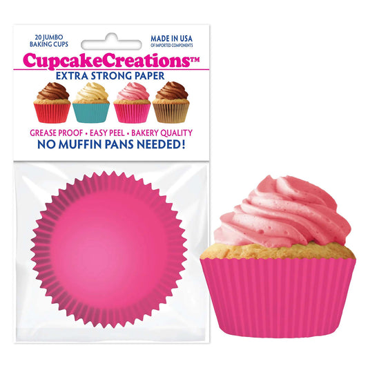 Pink Jumbo Baking Cups - 20 Count