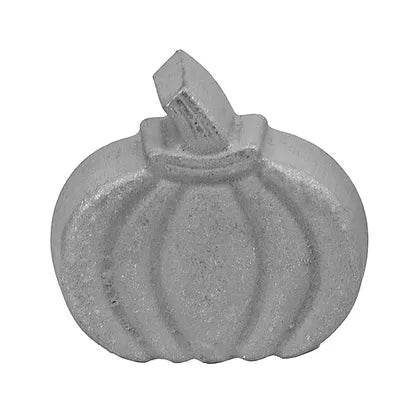 Pumpkin-shaped cast aluminum rosette mold with detailed ridges.