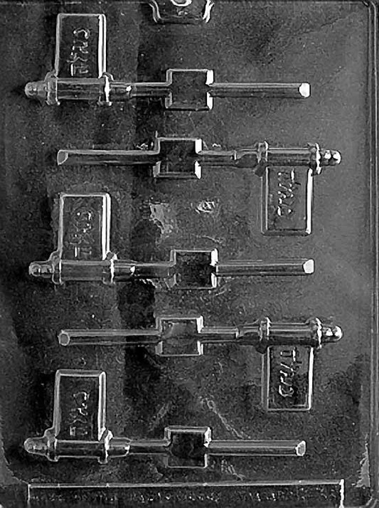R033 PURIM POP chocolate mold with very small pop-shaped cavities suited for Purim candies.