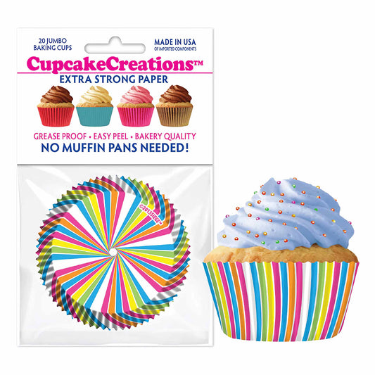 Rainbow Swirl Jumbo Cupcake Liners - 20 Count