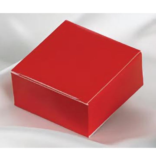 A simple yet striking solid red square candy box, offering a bold and classic packaging option for treats and gifts.
