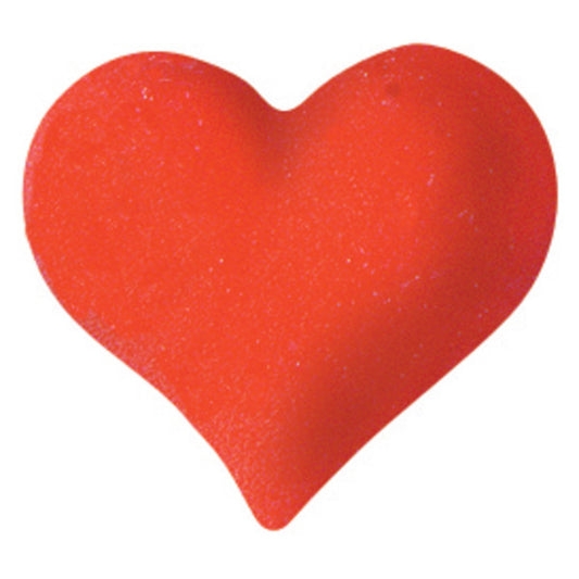 A single red heart pressed sugar shape