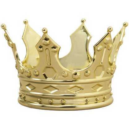 A shiny gold crown with intricate details, perfect for a regal cake design.