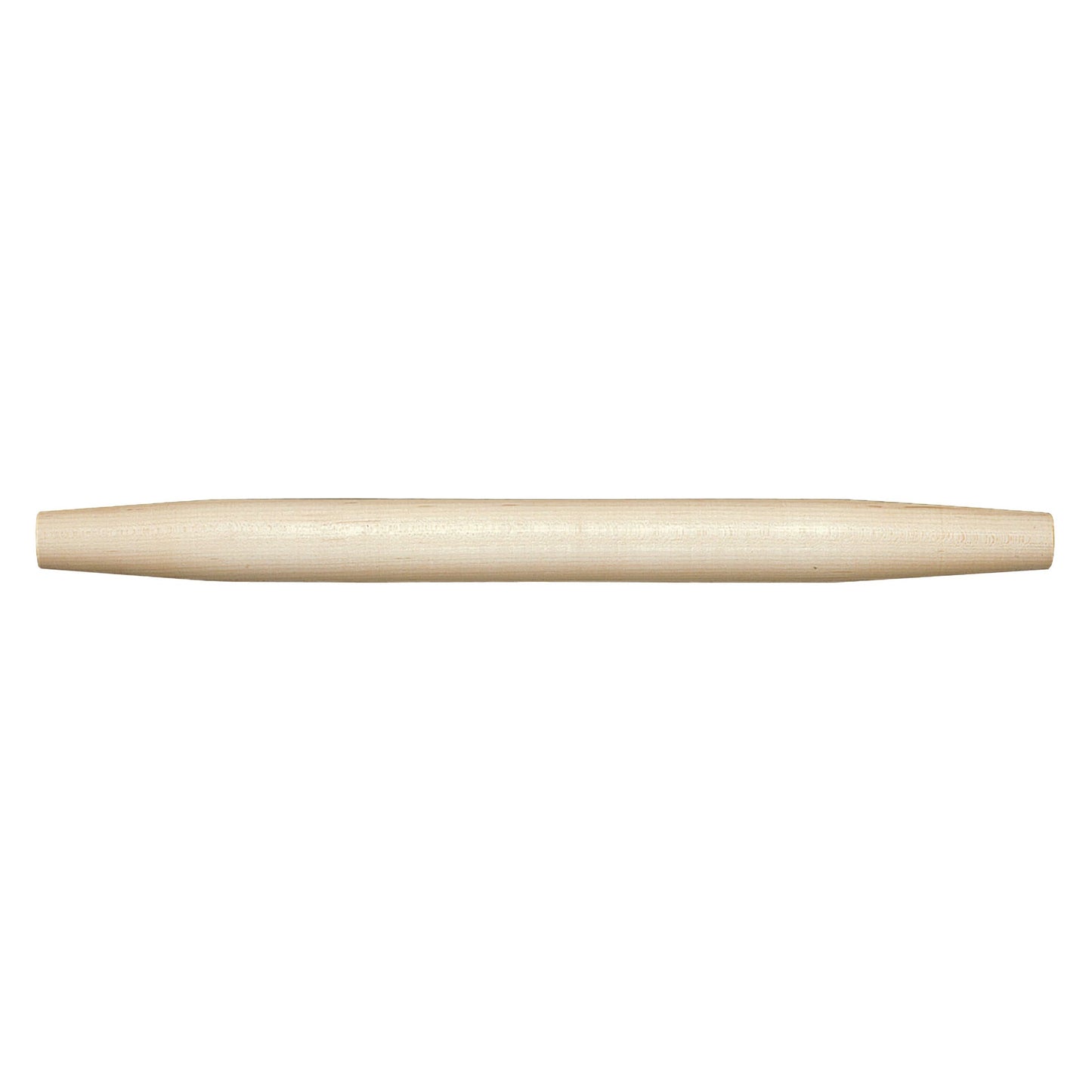Straight Wooden Rolling Pin on a White Background