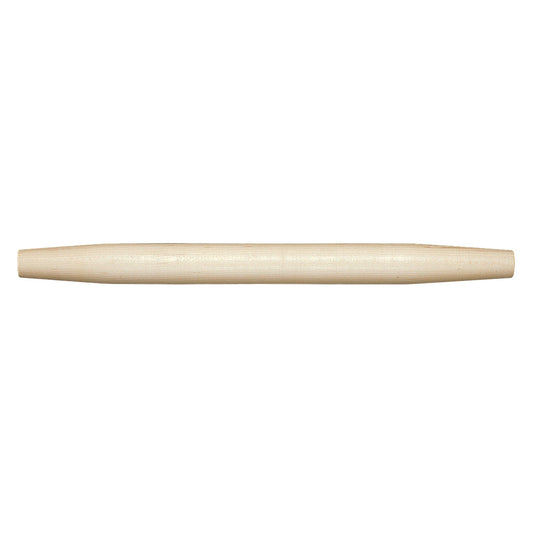 Straight Wooden Rolling Pin on a White Background