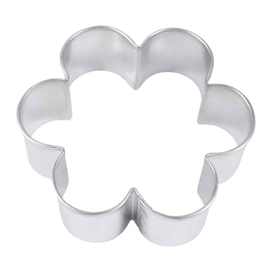 Metal scalloped-edge cookie cutter with a smooth, rounded shape, perfect for biscuits and cookies.