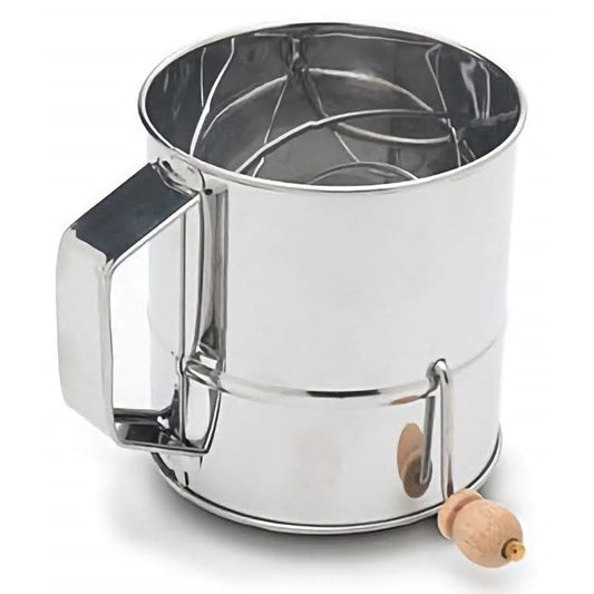 Stainless Steel Sifter with a Crank Handle