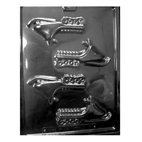 A detailed chocolate mold in the shape of a snowmobile, perfect for crafting winter-themed confections or as a unique gift for snowmobile enthusiasts.