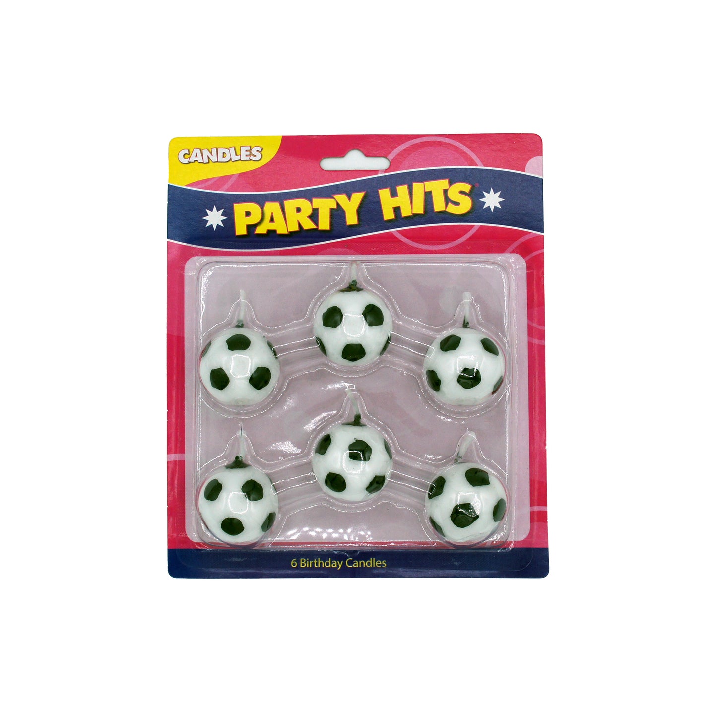 Soccer Ball Cake Candles - 6 Pack