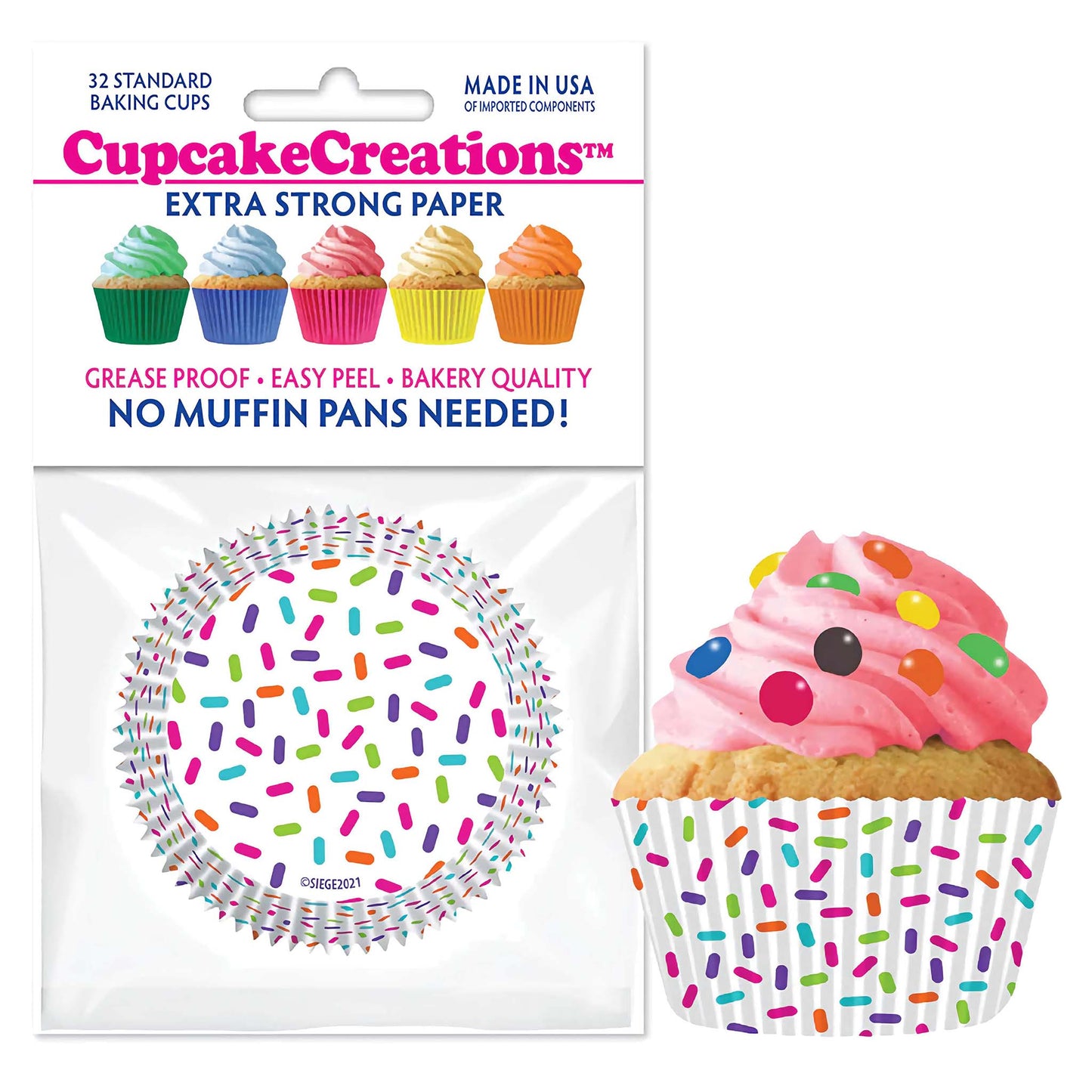 Sprinkle Pattern Standard Baking Cup - 32 Count