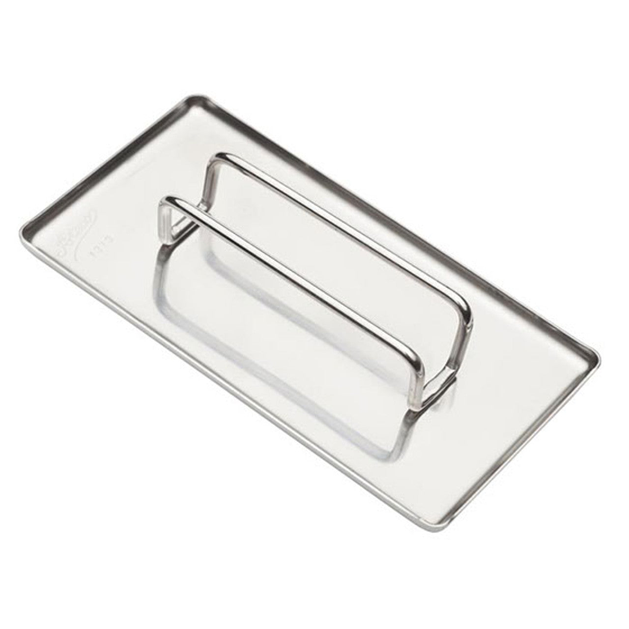 Ateco 1313 Stainless Steel Fondant Smoother with a sturdy rectangular design and ergonomic handle for effortless cake decorating.