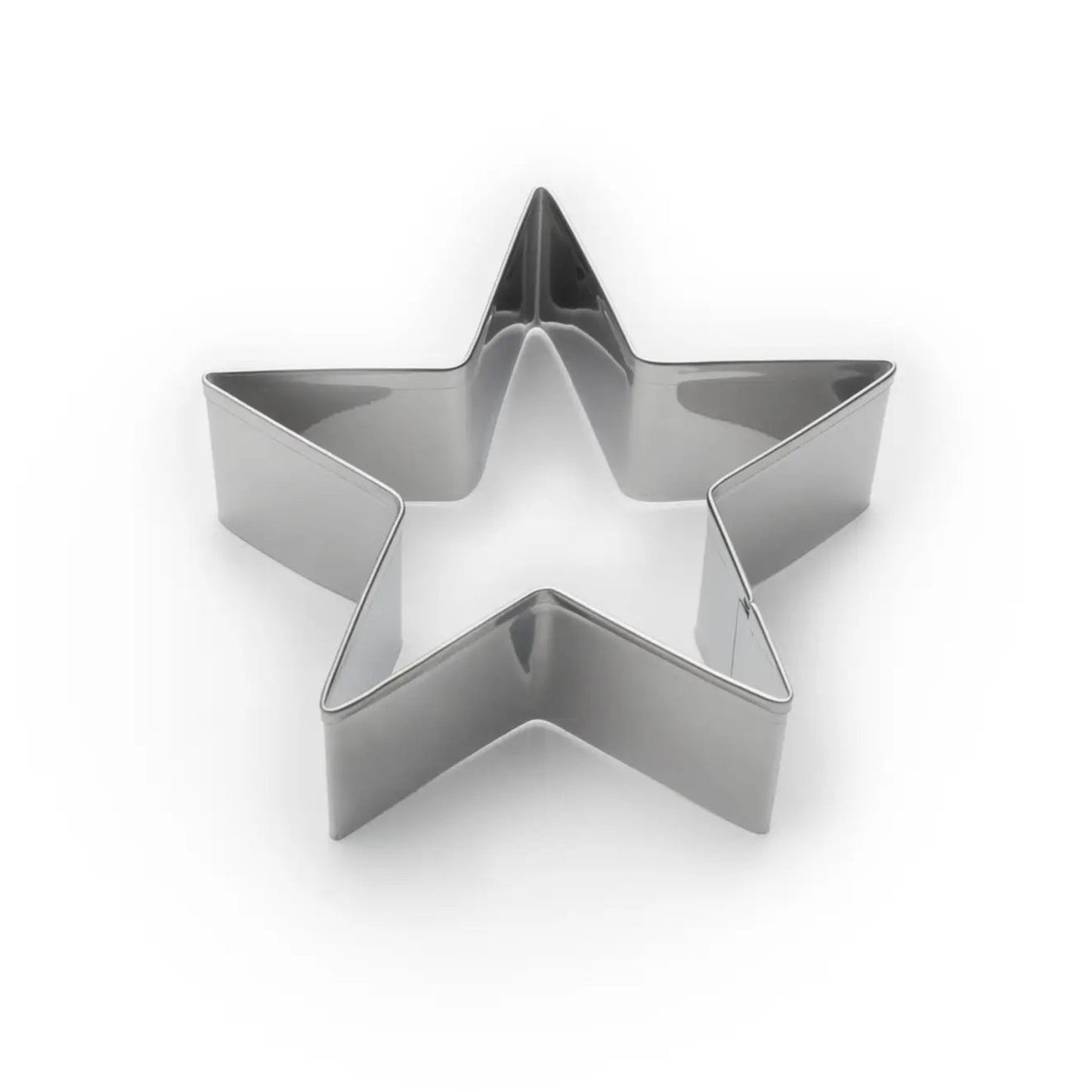 Stainless steel star-shaped cookie cutter, 3 inches in size, perfect for making star-shaped cookies, fondant, or crafts.