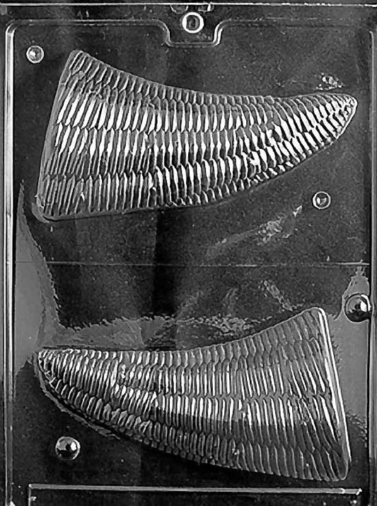 HOLLOW CORNUCOPIA (SOLID) chocolate mold with cornucopia-shaped cavity; clear mold.