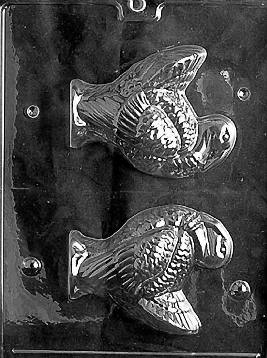 LARGE TURKEY chocolate mold with large turkey cavity; detailed feathers and body emboss; clear mold.