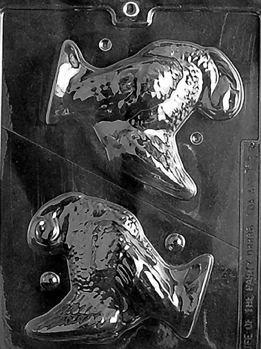 5" HOLLOW TURKEY chocolate mold with large turkey cavity; hollow design for display; clear mold.