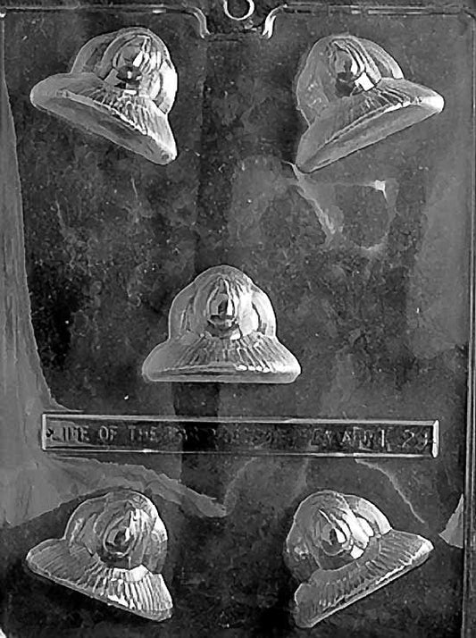 POUR TURKEY chocolate mold with small turkey cavities; compact design; clear mold.
