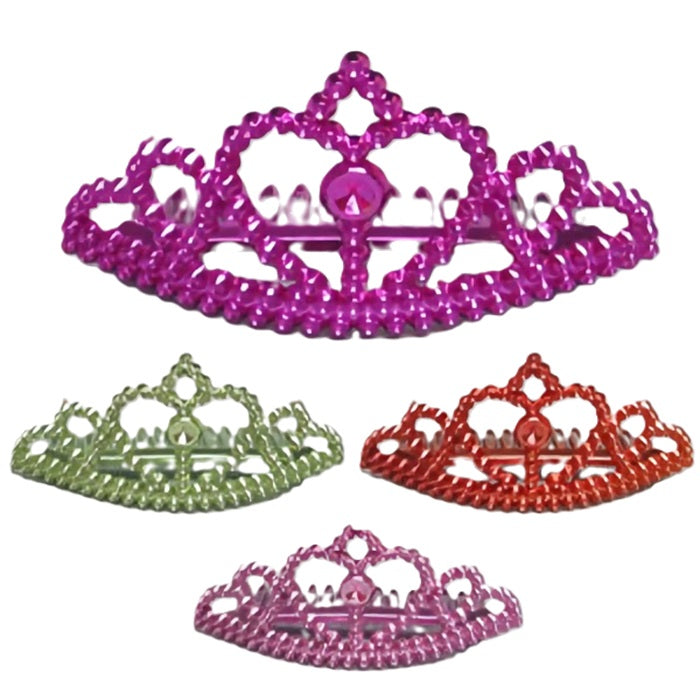 Elegant tiara hair comb cupcake toppers in lilac, designed to adorn cupcakes with a princess theme, from the festive decorations at Lynn's Cake, Candy, and Chocolate Supplies.