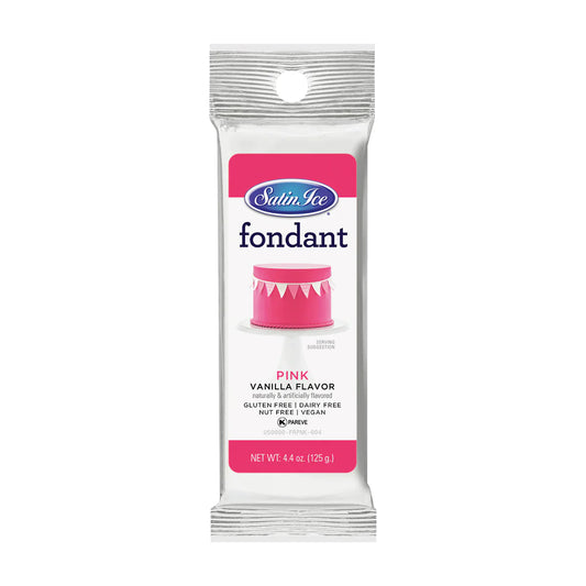 Pink Colored and Vanilla Flavored Fondant in a 4.4 Ounce Foil Pouch