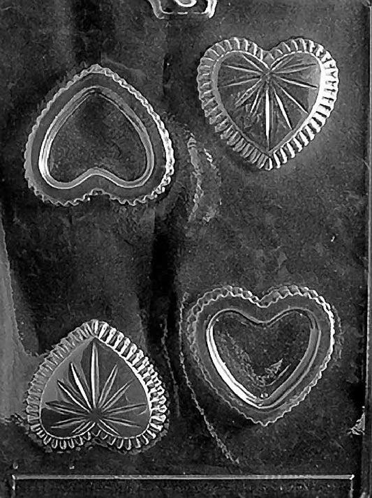 SMALL POUR BOX chocolate mold with small box-shaped cavity; clear mold.