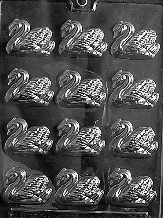 SMALL Bite-Sized SWANS chocolate mold; bite-sized swans.