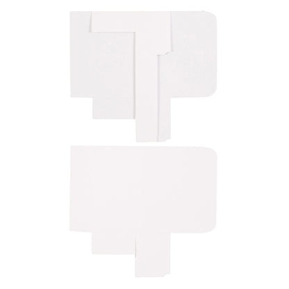 Flat layout of white 1/4 lb candy box before assembly, showing foldable one-piece design for quick setup.