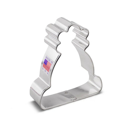 Ann Clark 3 3/4" Winter Hat Cookie Cutter made of metal with a “Made in USA” label, shown on white background.