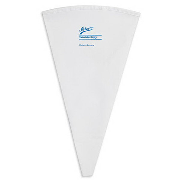 Durable, leak-proof pastry bag made from polyurethane-coated cotton. Ideal for decorating cakes, piping icings, and working with both hot and cold ingredients.