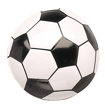 Black and white soccer ball, shown from the front.