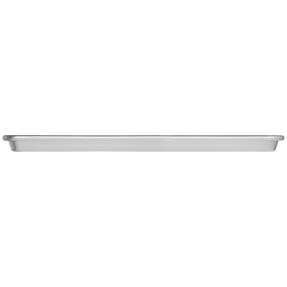 Side profile of aluminum quarter sheet pan showing its 1-inch depth